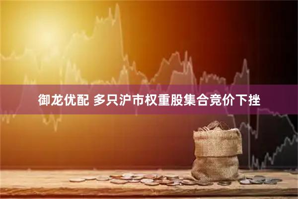 御龙优配 多只沪市权重股集合竞价下挫