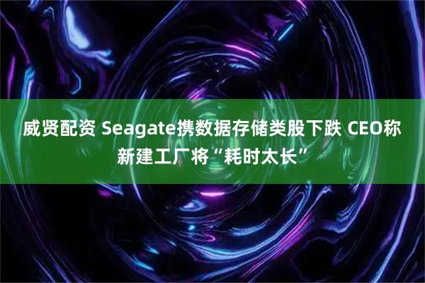 威贤配资 Seagate携数据存储类股下跌 CEO称新建工厂将“耗时太长”